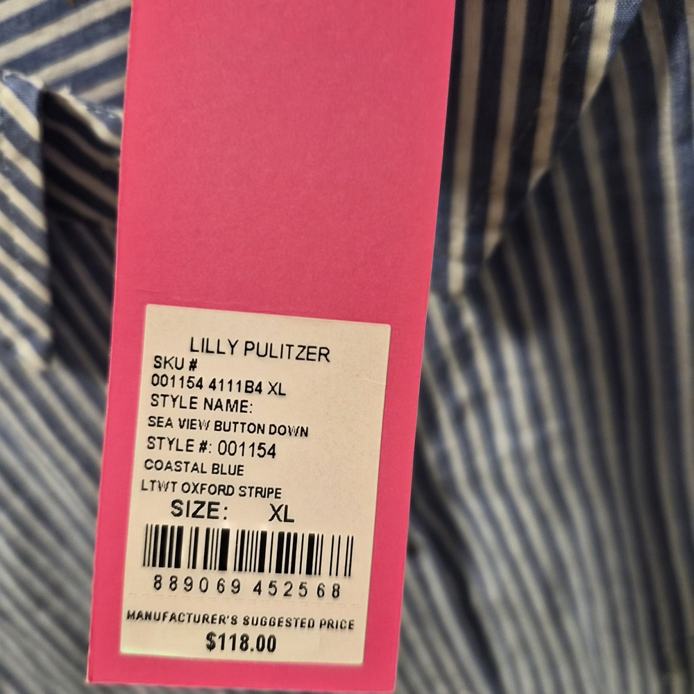 Lilly Pulitzer - Sea View Oxford Stripe Women's ButtonDown - Picture 4 of 4